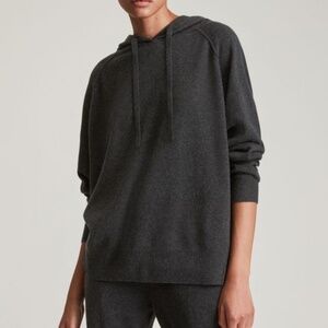 NWOT AllSaints Olly Cashmere Hoodie Sweater, Charcoal Grey, Size S